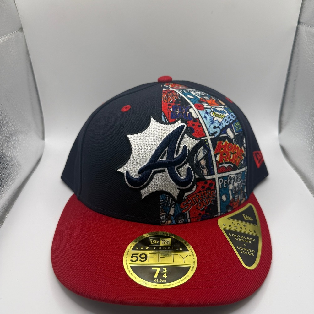 New Era 59FIFTY Low Profile Atlanta Braves Players Weekend Hat 7 3/4 Comic Print